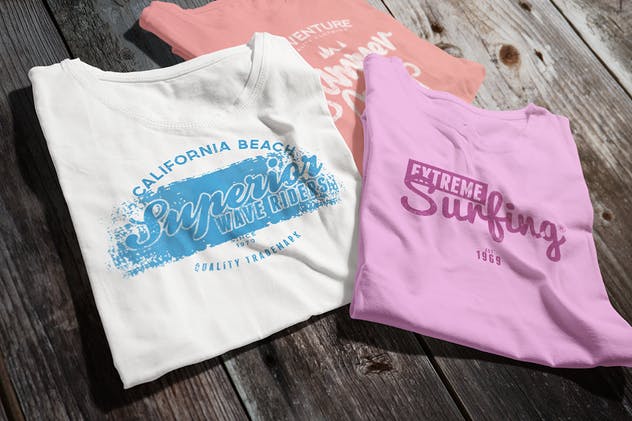 女士圆领印花T恤样机模板 Crew Neck T-shirt Mock-up Female Version插图(3)