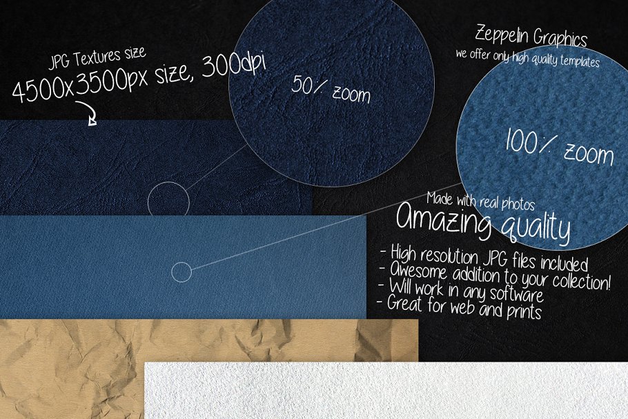 50款各种配色和材质纸张纹理 50 Paper Textures Set插图(1)