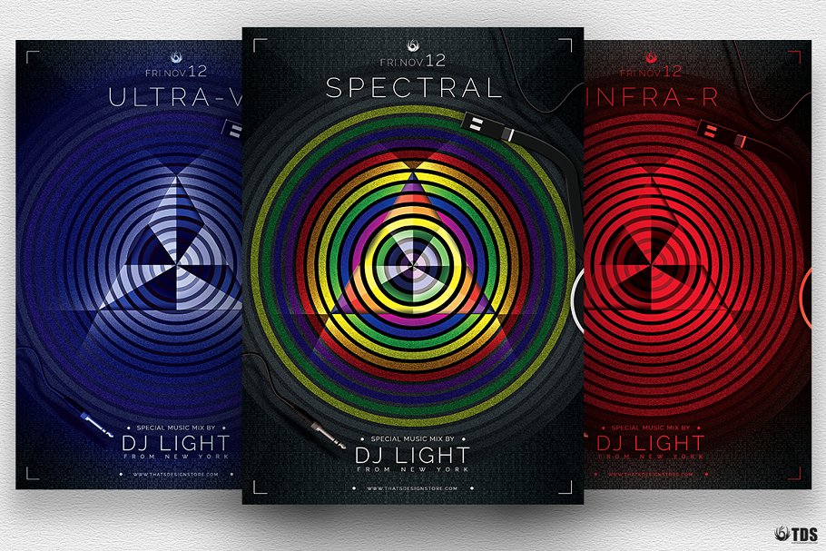 “音乐即光明”音乐派对传单模板 Music is Light Flyer PSD插图(1)