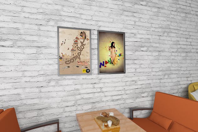 西式快餐店创意内饰场景设计样机 Fast Food Mockup插图(5)