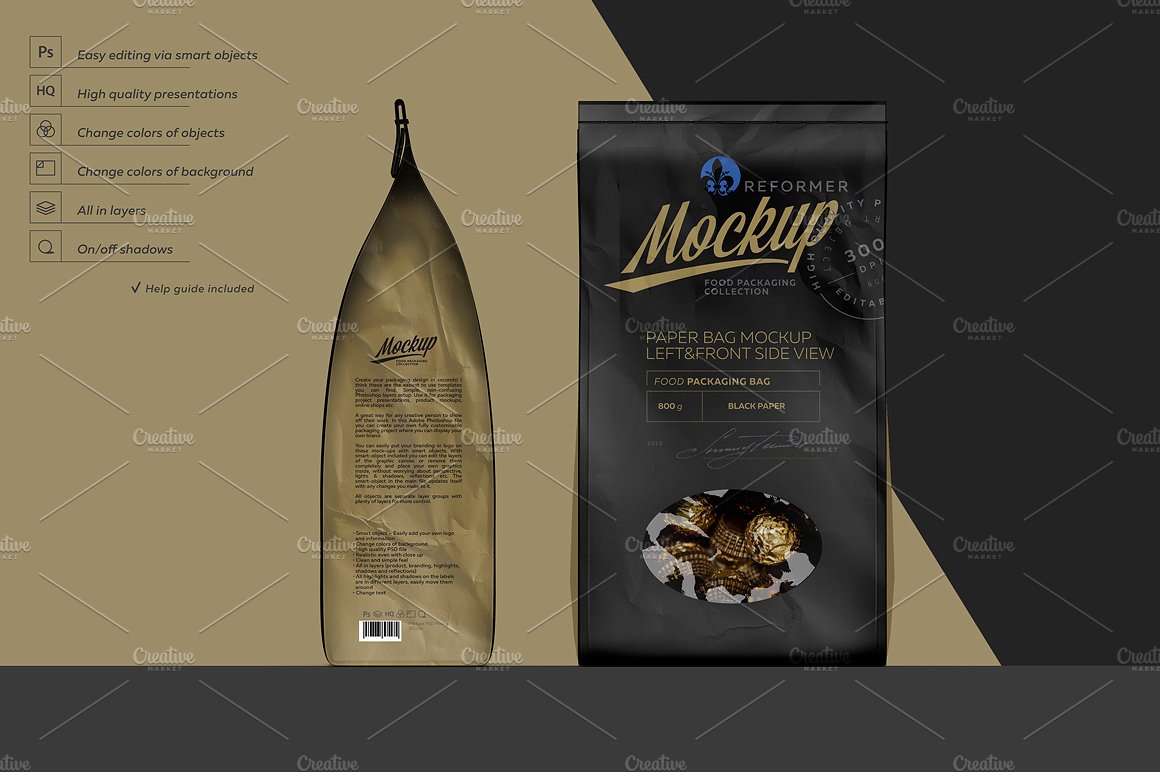 素材库下午茶：高端质感的纸袋包装袋样机展示模型版mockups插图(3)