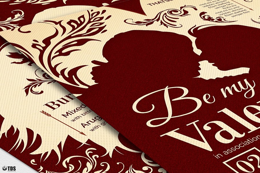 情人节活动主题传单PSD模板v6 Valentines Day Flyer+Menu PSD V6插图(5)