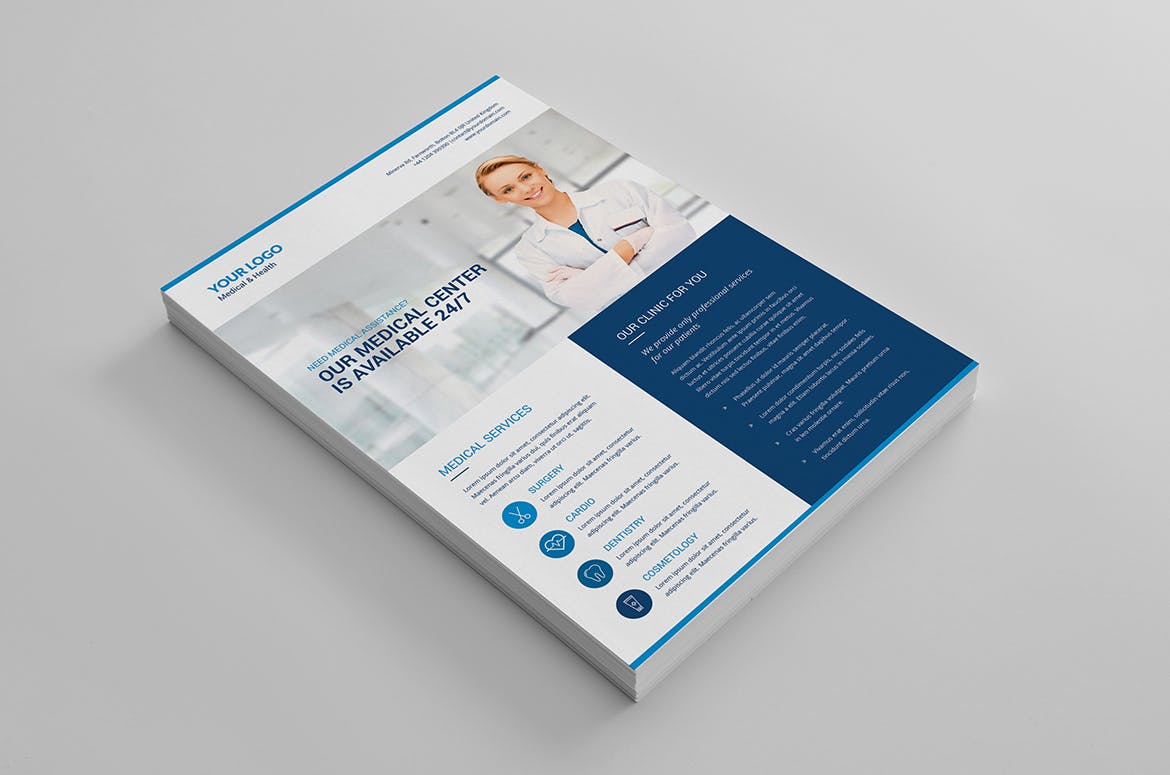 医院/体检/康复中心医疗机构宣传单/海报设计模板 Flyer – Medical插图(1)