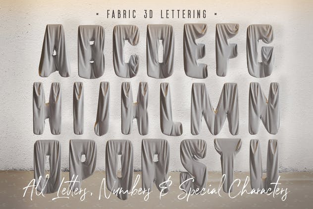 3D时尚铝箔&织物字体素材 Foil & Fabric Lettering Duo插图(3)