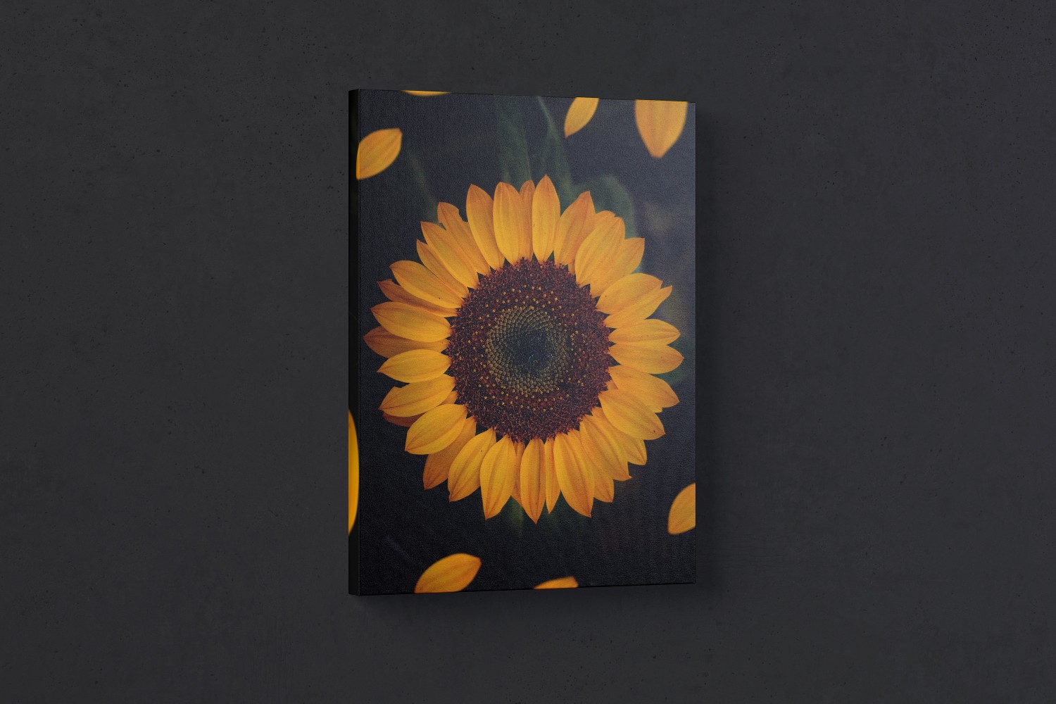 3:4比例肖像油画展示左视图样机素材库精选 3:4 Portrait Canvas Mockup Hanging on Wall, Left View插图(2)