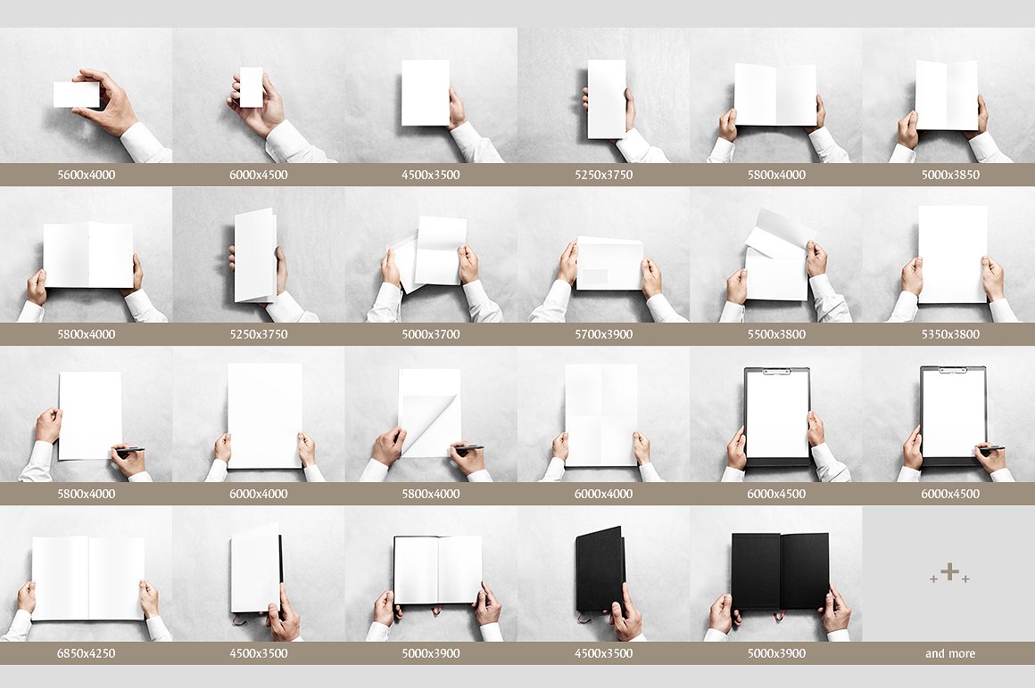 纸张样机集合（信纸、信封、笔记本内页、名片和折页等）Paper mockups bundle插图(3)