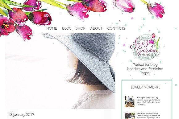 粉红郁金香水彩花卉套装 Pink Tulips Watercolor Floral Set插图(7)