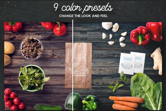 有机食品样机及巨无霸Hero场景模板 Organic Food Mockup & Hero Images Scene Generator插图(2)