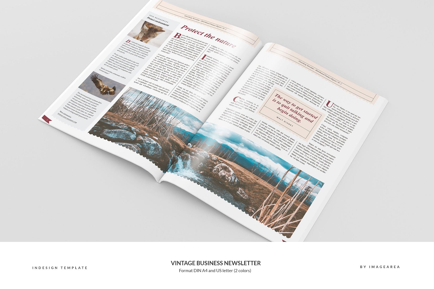 复古商业时事报纸样式通讯模板 Vintage Business Newsletter插图(5)