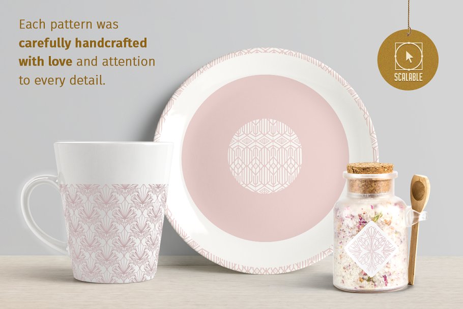 20世纪20年代装饰艺术英文字体&纹理 Serendior | Font & Seamless Patterns插图(16)