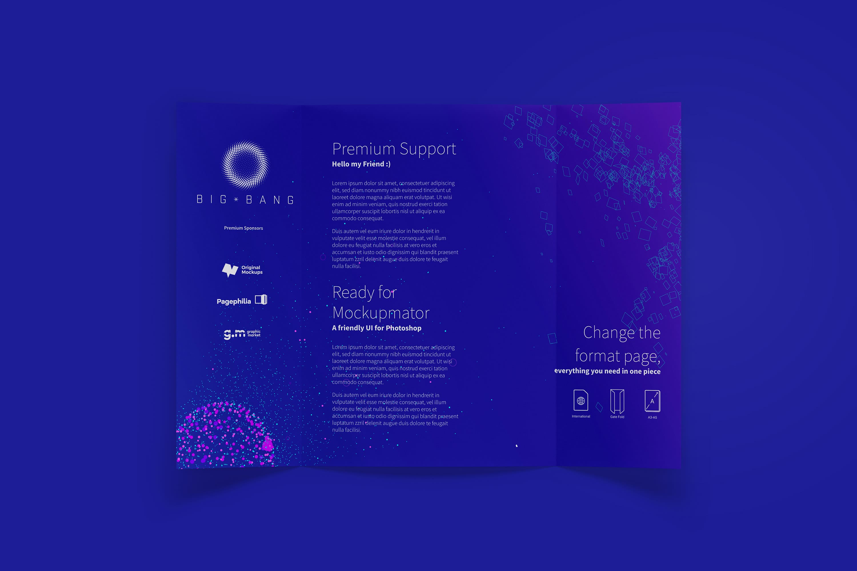 A4纸对开折页传单设计样机模板01 A4 Gate Fold Brochure Mockup 01插图(5)