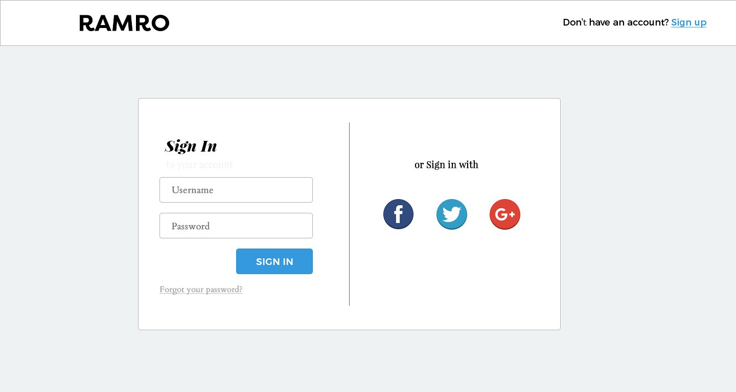 网站注册登录界面模板 Ramro Web UI Kit – Login/Signups插图(2)