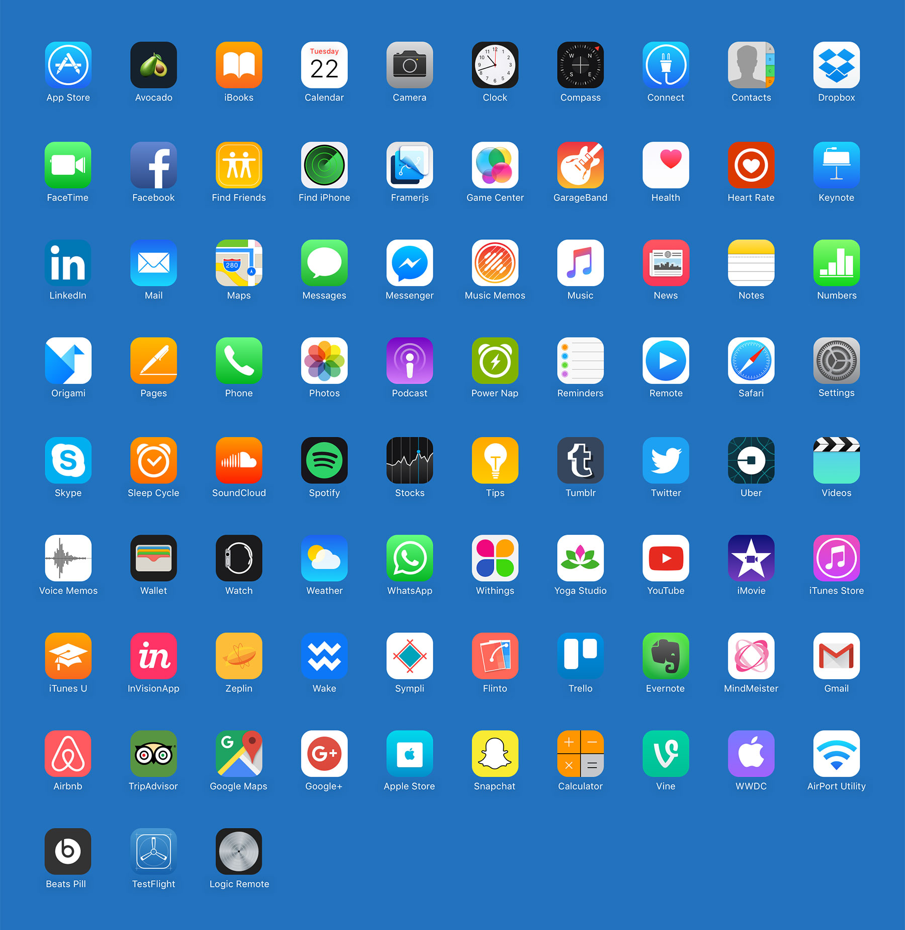 83 枚热门 iOS 应用图标