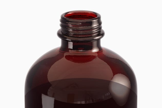 琥珀色冷酿咖啡玻璃瓶饮料瓶样机 Cold Brew Coffee Amber Glass Bottle Mockup插图(3)