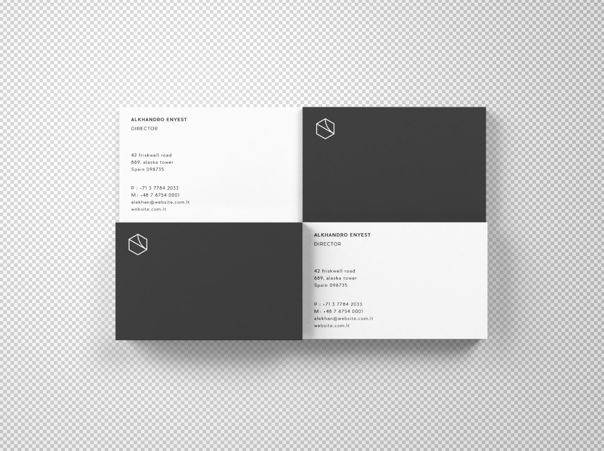 名片设计俯视图样机模板 Business Cards Mockup Top View插图(1)