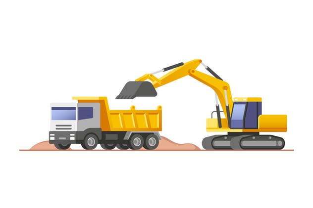 建筑施工现场矢量插画素材 Construction Site插图(1)