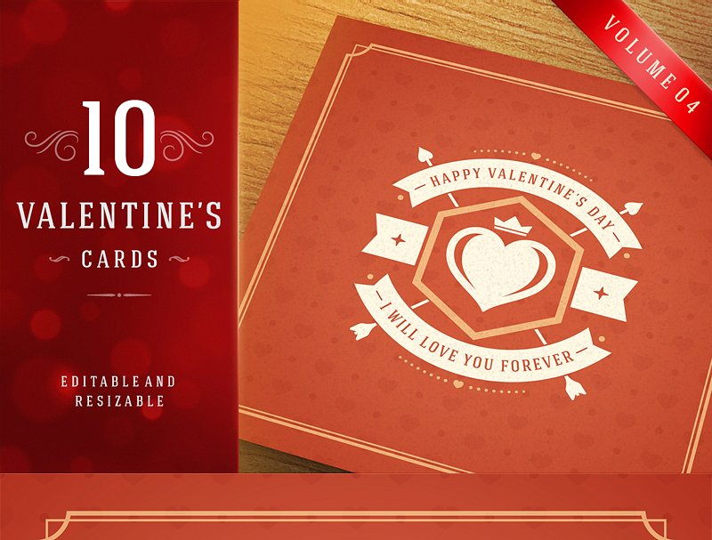 情人节主题矢量设计素材包 Valentine’s Day Bundle插图(10)