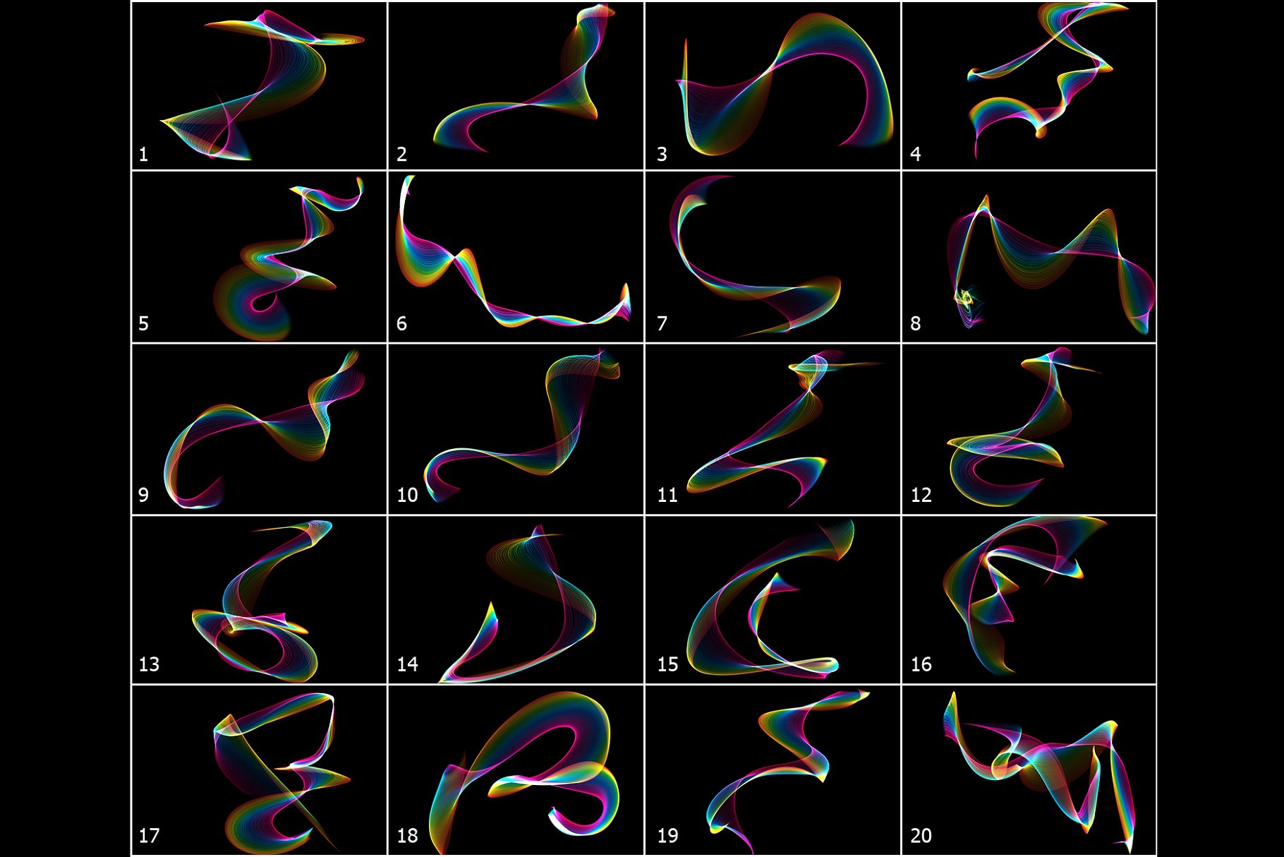 5K高分辨率彩虹柔和线条叠层背景 5K Rainbow Soft Lines Overlays插图(3)