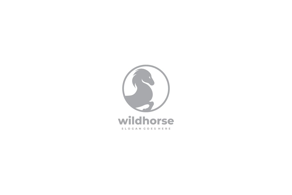 野马图形Logo设计素材库精选模板 Wild Horse Logo插图(2)