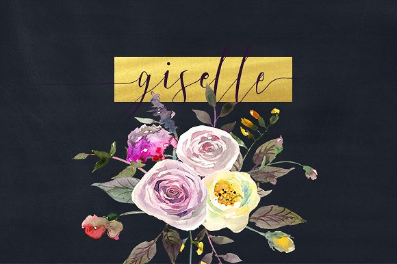 黄色粉色水彩花卉剪贴画合集 Watercolor Pink Yellow Flowers插图(14)