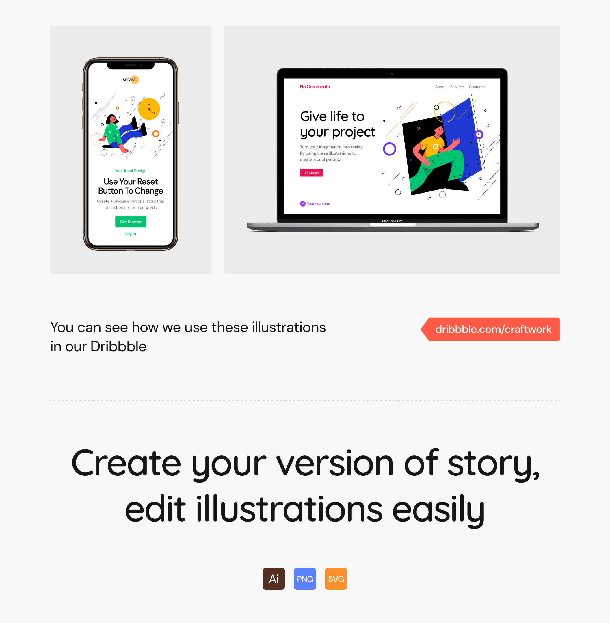 素材库下午茶：多彩的人物元素矢量网站设计插画合集插图(1)