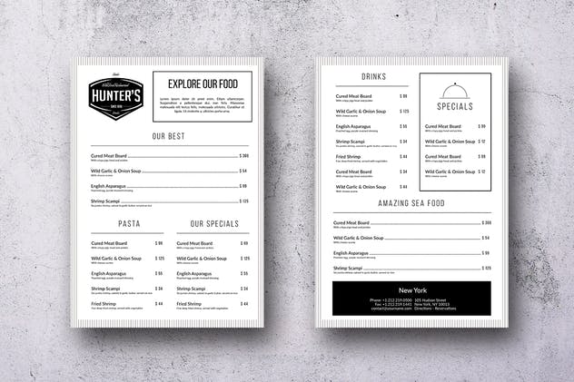 极简主义优雅西餐厅菜单设计模板套装 Minimal Elegant Menu Big Bundle插图(10)