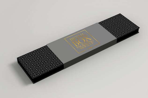 高端矩形可折叠礼品盒包装样机 Rectangle Collapsible Box Packaging Mockup插图(5)