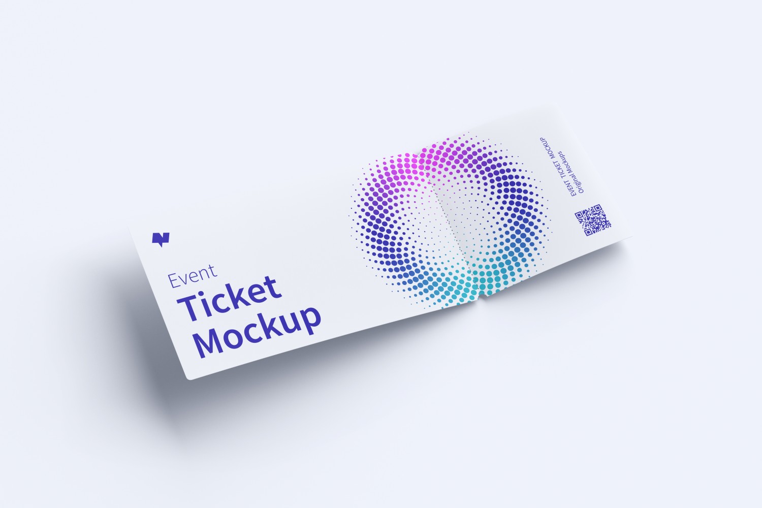 门票入场券设计微折叠效果图样机素材库精选v01 Event ticket mockup 01插图