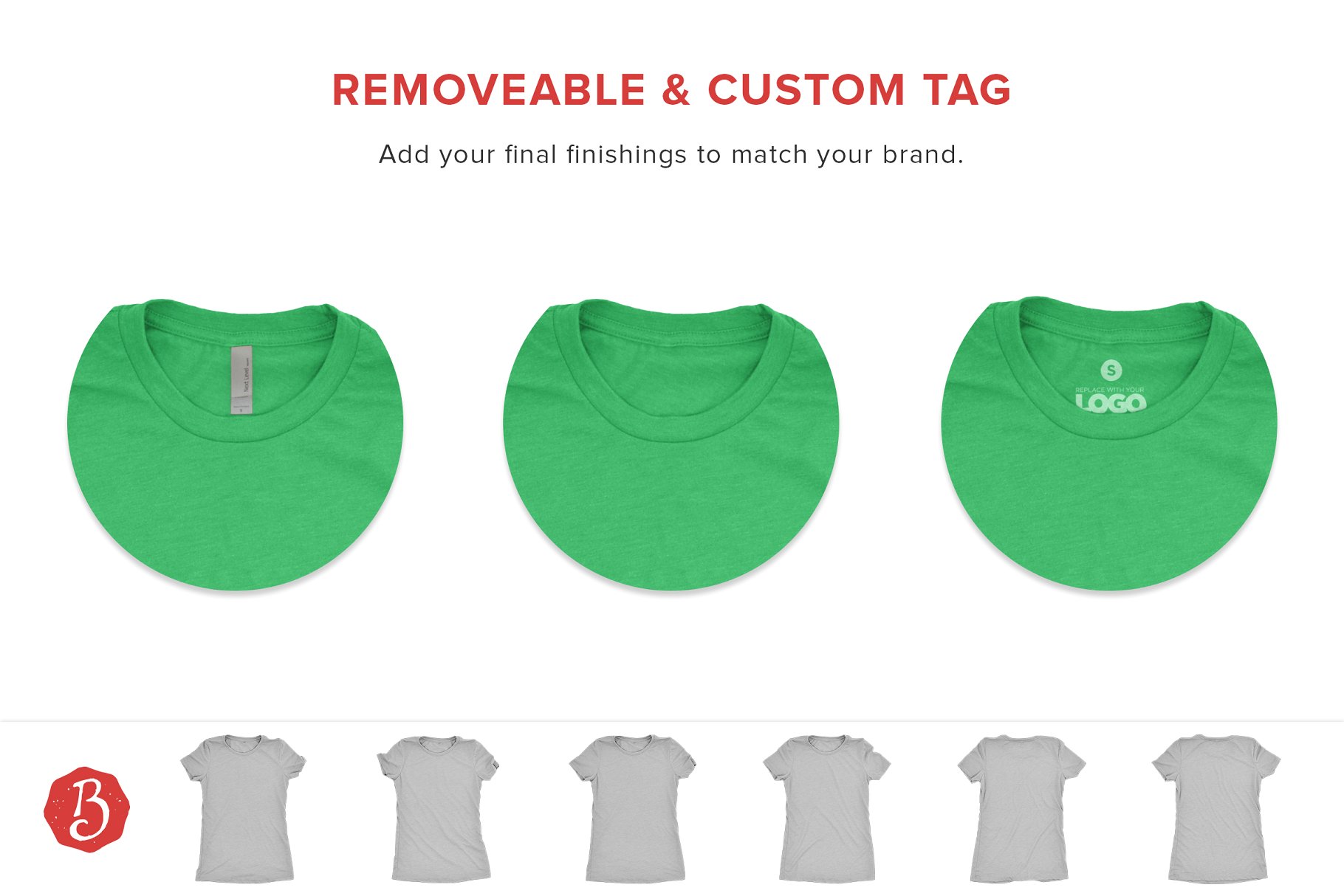 女款圆领T恤样机 Next Level 6710 T-Shirt Mockups插图(3)