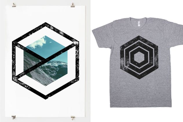 30款凸版印刷纹理效果矢量符号 Letterpress Vector Symbols插图(7)