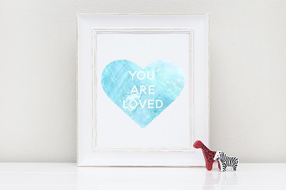 柔和色彩手绘水彩心形插画 Watercolor Hearts in Pastel Colors插图(3)