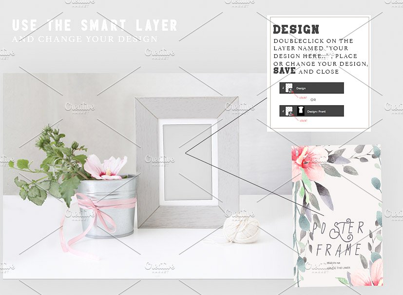 海报画报框样机 Poster frame mockups插图(6)