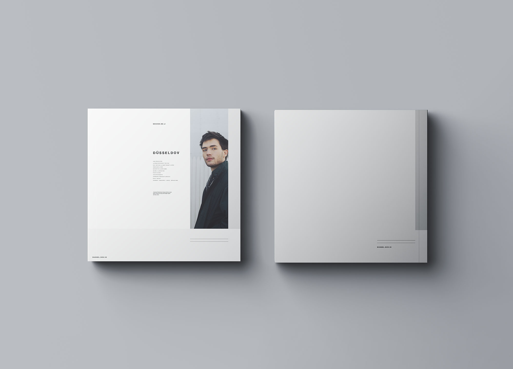 方形软封图书内页版式设计效果图样机素材库精选 Square Softcover Book Mockup插图(8)