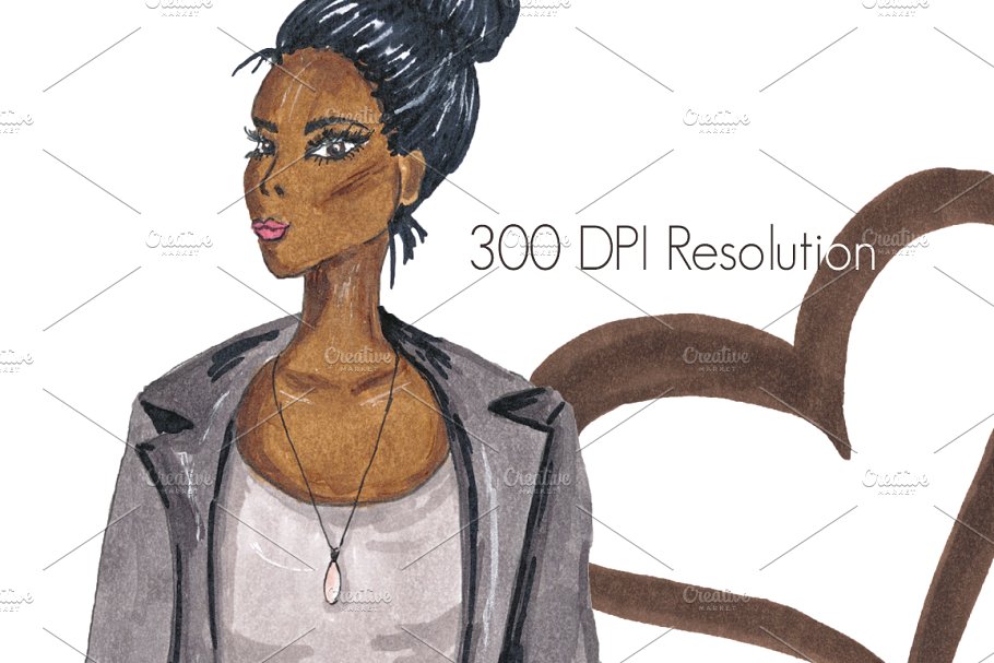 星期一咖啡元素手绘剪贴画 Monday Coffee Hand-painted Clipart插图(1)