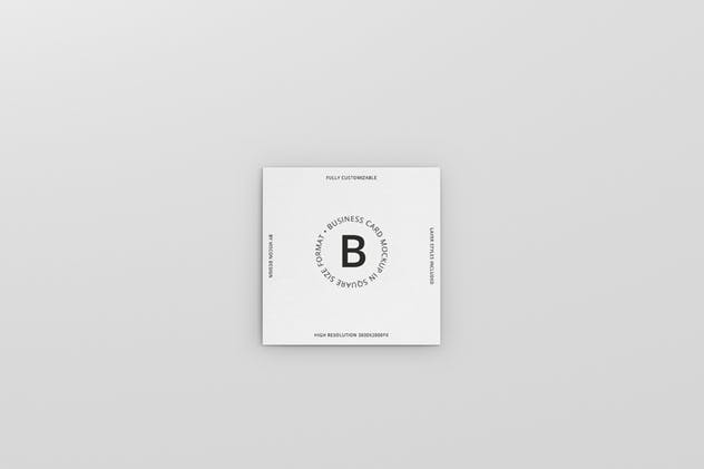 方形高级企业品牌名片样机 Business Card Mockup Square Format插图(4)