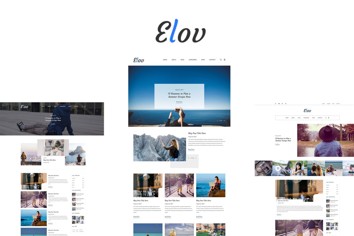 极简主义设计风格个人博客PSD模板 Elov插图