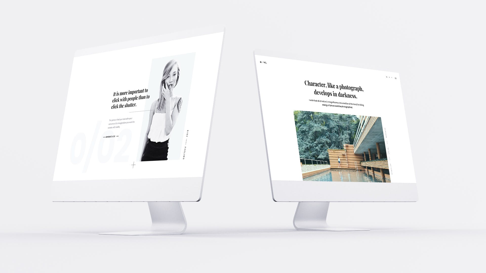 网站UI界面设计效果图预览白色iMac电脑样机模板 White iMac Mockup插图(13)