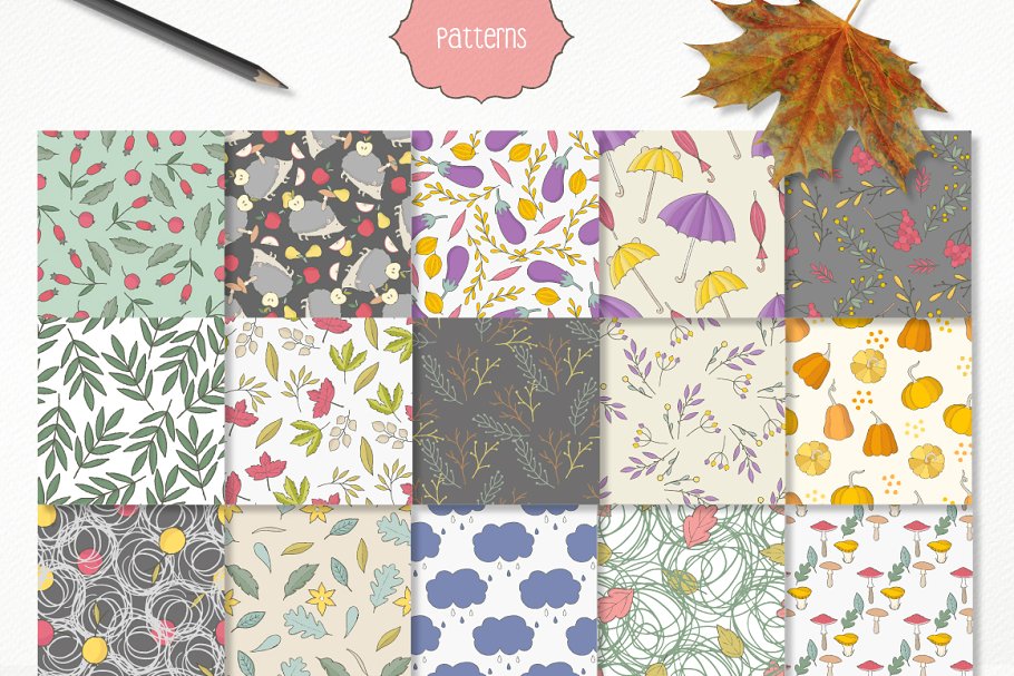 “哦，秋天来了”设计素材包 Oh, Autumn Collection Pro插图(5)