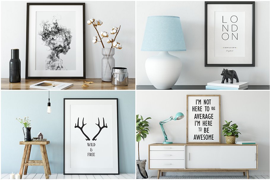 超级现代相框样机组合 Interior Frame Mockup Bundle Vol 3 [2.65GB]插图(9)