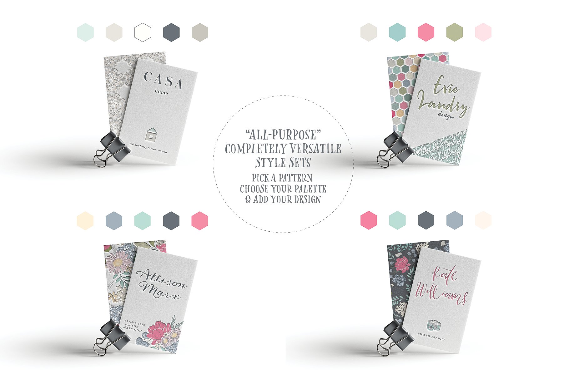 甜美时尚花卉和几何图案纹理 Floral & Pattern Design Set插图(5)