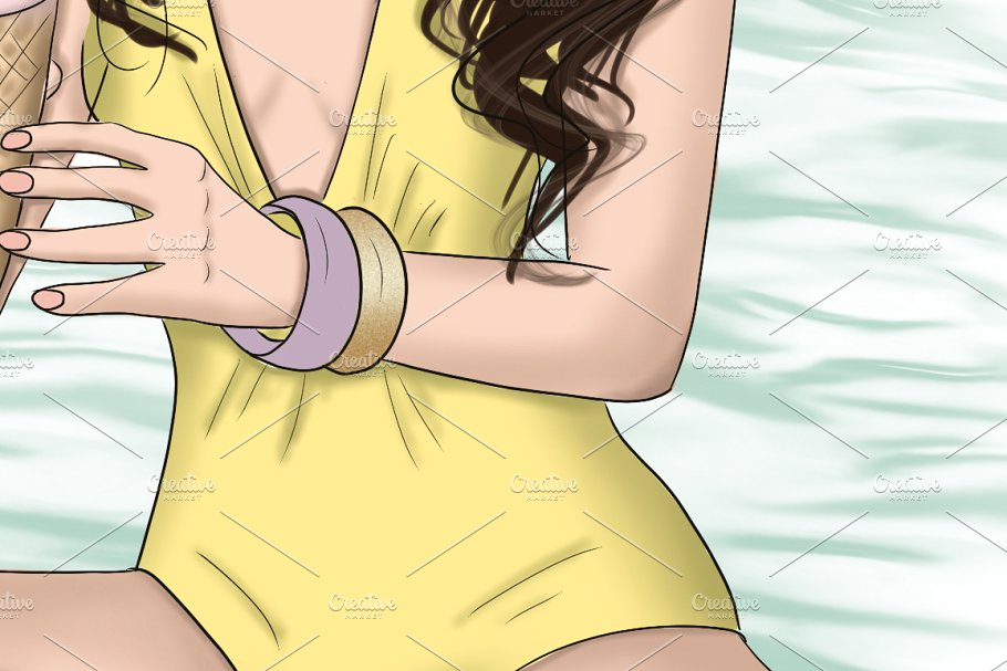 暑假快乐手绘设计素材套装 Happy Vacation Summer Design Kit插图(3)