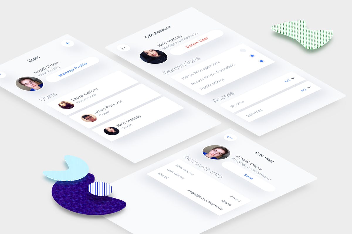 智能家居APP应用用户管理界面模板 Smart Home User Mobile Ui V.3插图