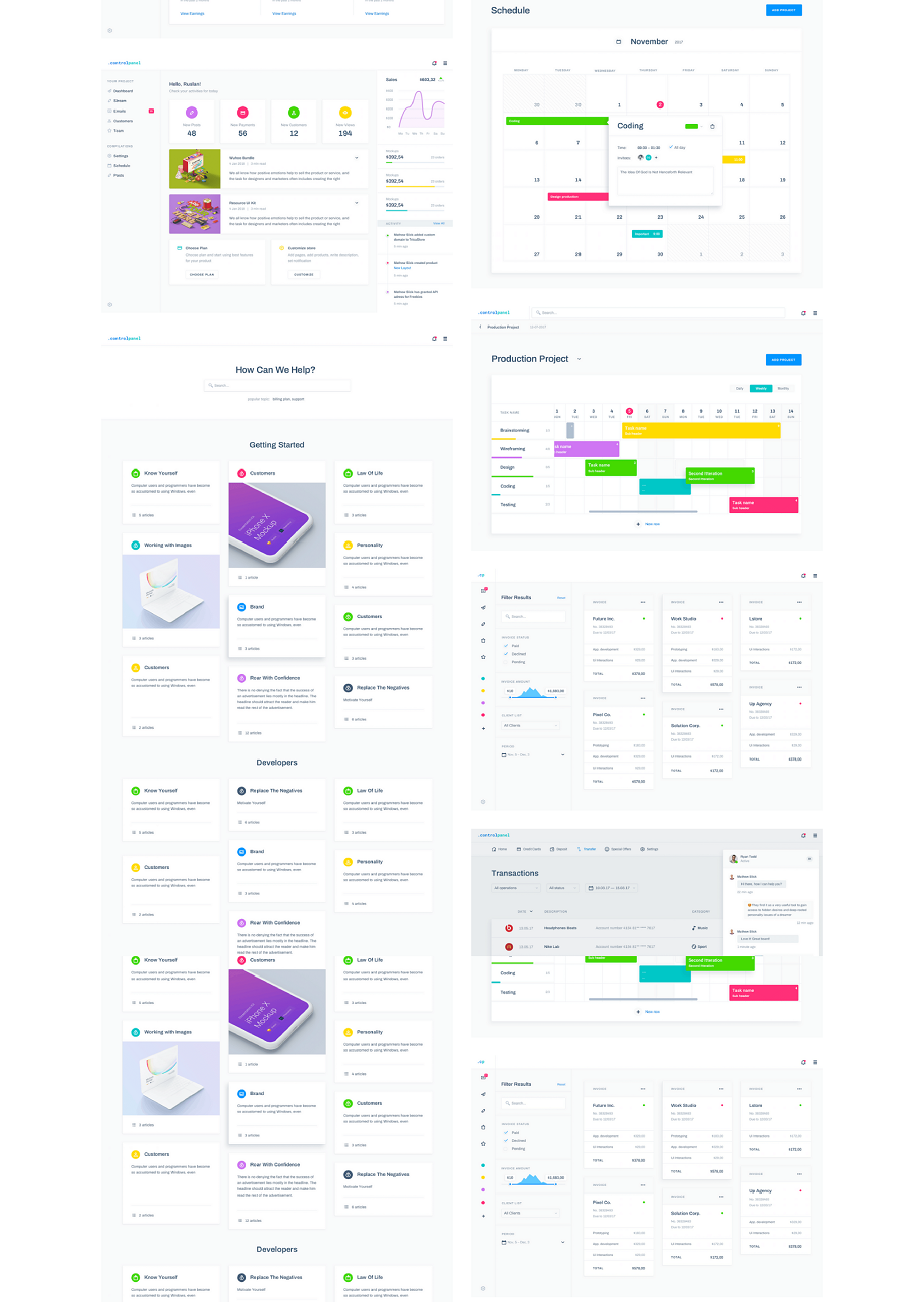 控制面板/网站仪表盘UX/UI工具包-.controlpanel [for SKETCH&PS]插图(7)