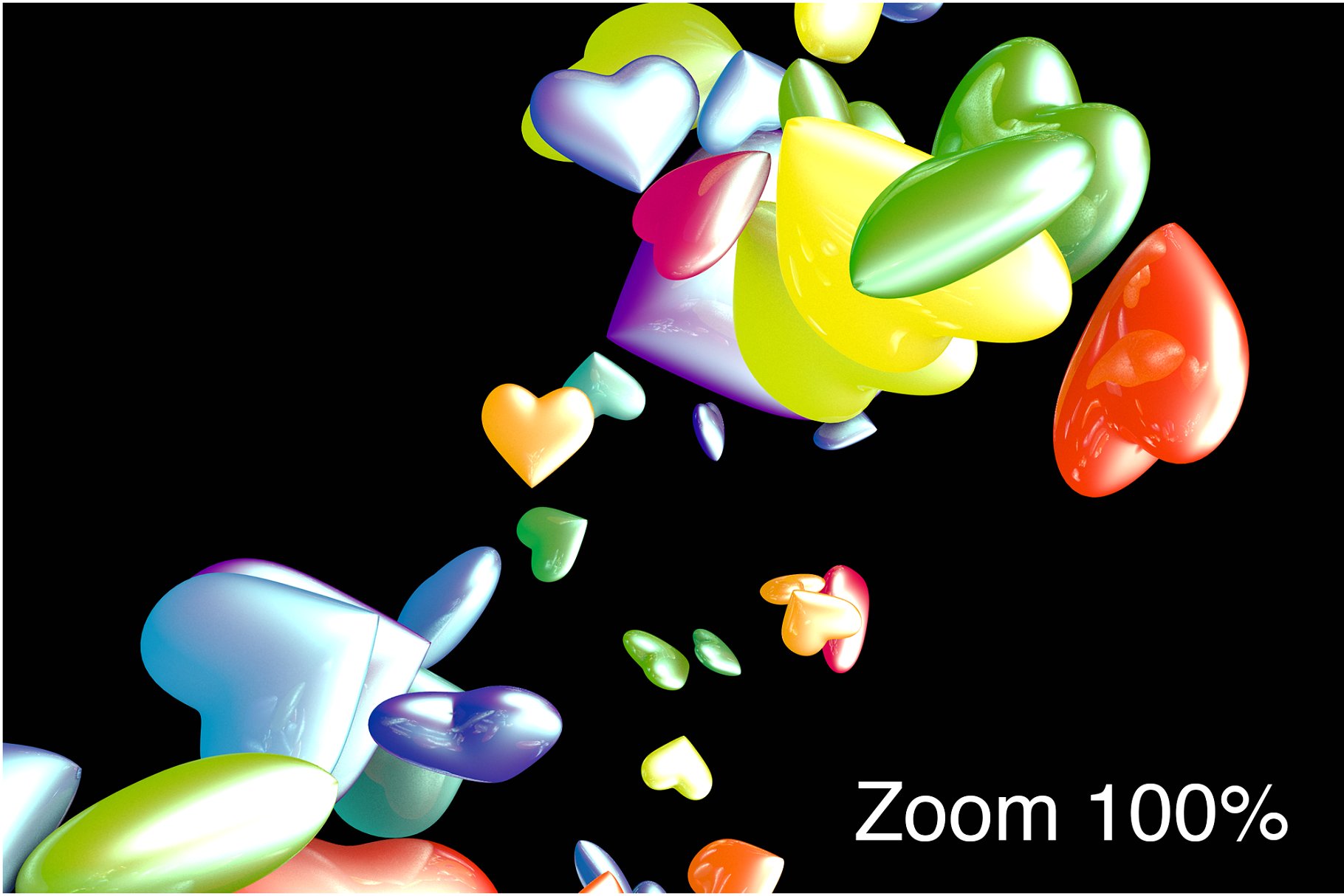 8K超高分辨率飘逸的少女心叠层背景 Glossy Hearts插图(1)