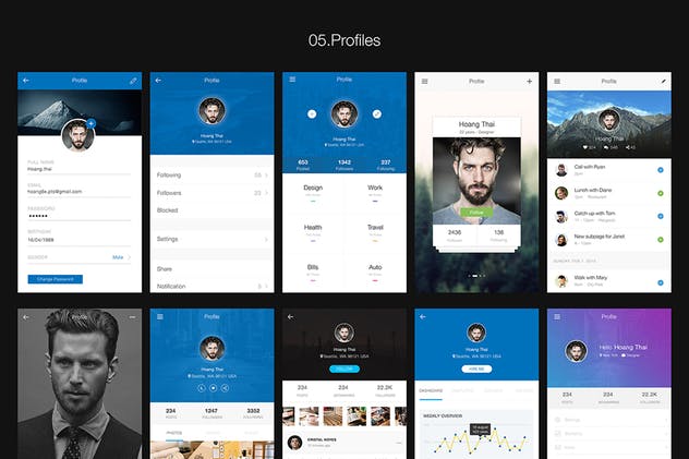 APP项目设计快速启动UI套件 Hexagon Mobile UI Kit插图(5)