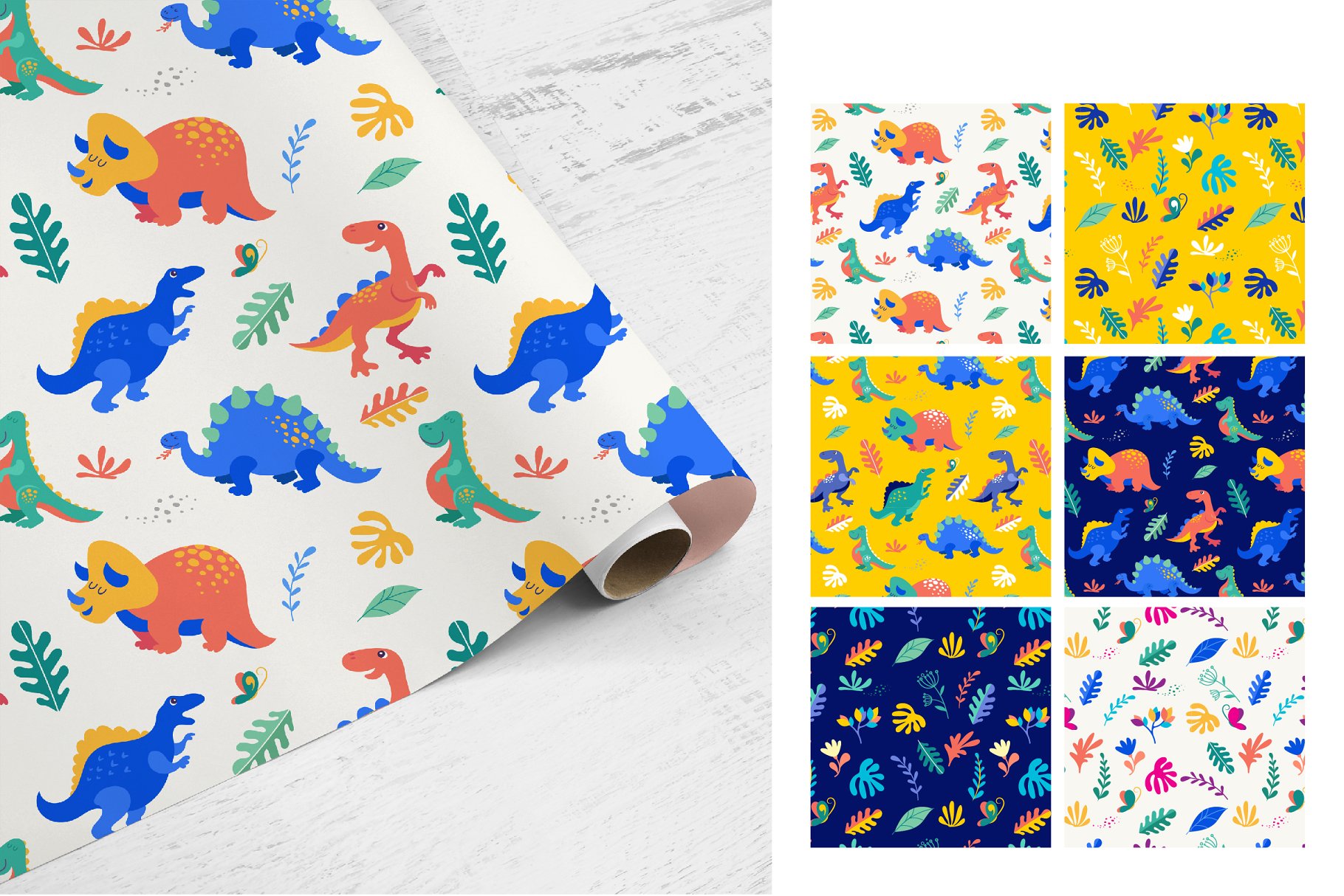 可爱的恐龙插图设计工具包 it’s DINO time – cute dinosaurs kit插图(2)