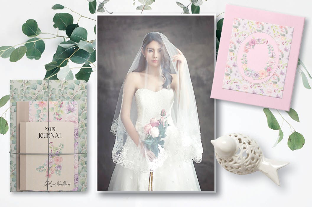 6款水彩花卉图案背景图素材 Perfect Pastels Watercolor Floral Patterns插图(6)