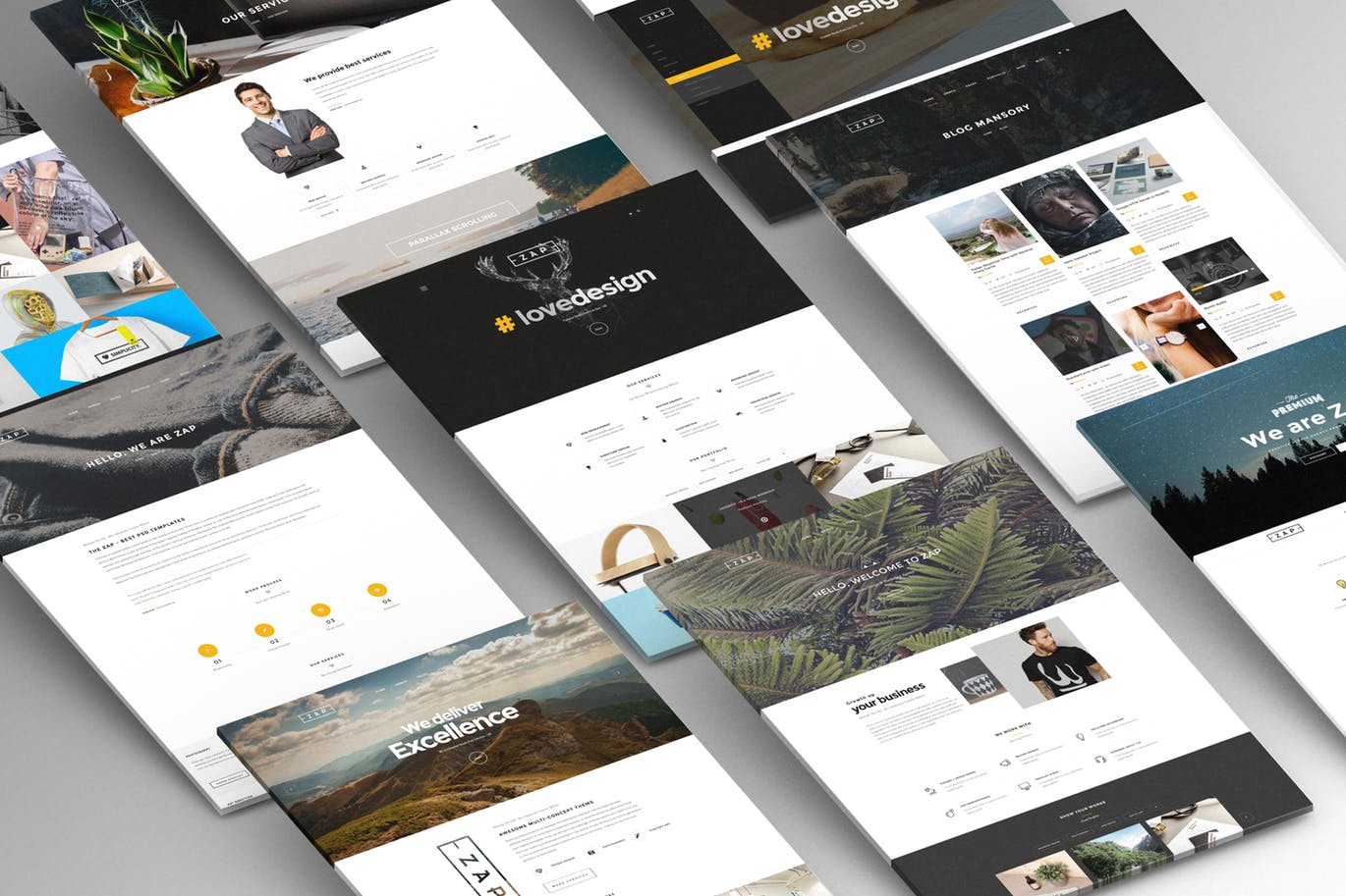 A4纸张大小网站设计作品展示样机模板 A4 Paper Mock Up插图