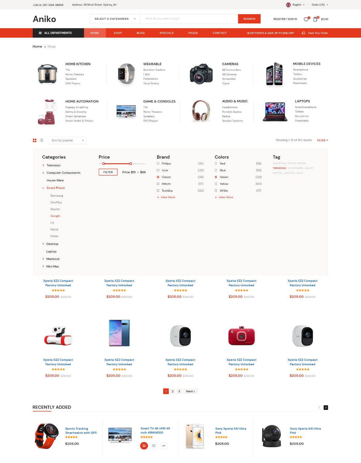 多用途数码电子网上商城设计PSD模板 Aniko | Multipurpose Electronics eCommerce PSD插图(7)