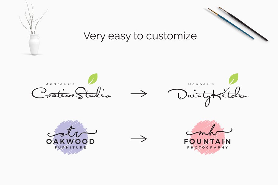 女性简约品牌Logo标志设计素材包 Feminine Minimal Branding Logo Pack插图(7)